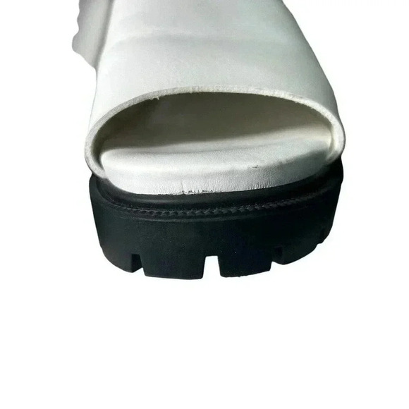 NORDSTROM BP Dionne Chunky Platform Slides Sandal - White, Black- Women size 8.5 - Picture 8 of 9